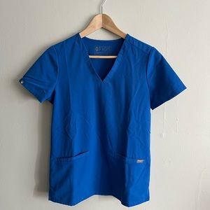 Figs casma womens scrub top in royal blue size XS
